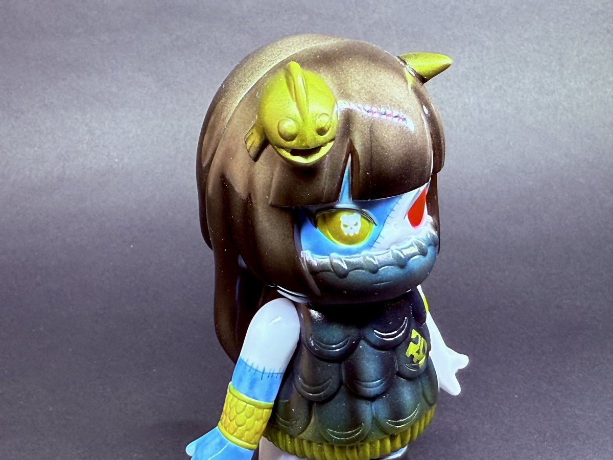 P9TOYS アマビエちゃん ソフビ SKULL CUBE 本日p9toysさんとSKULL CUBEさんコラボのビエちゃん（フランケン）到着