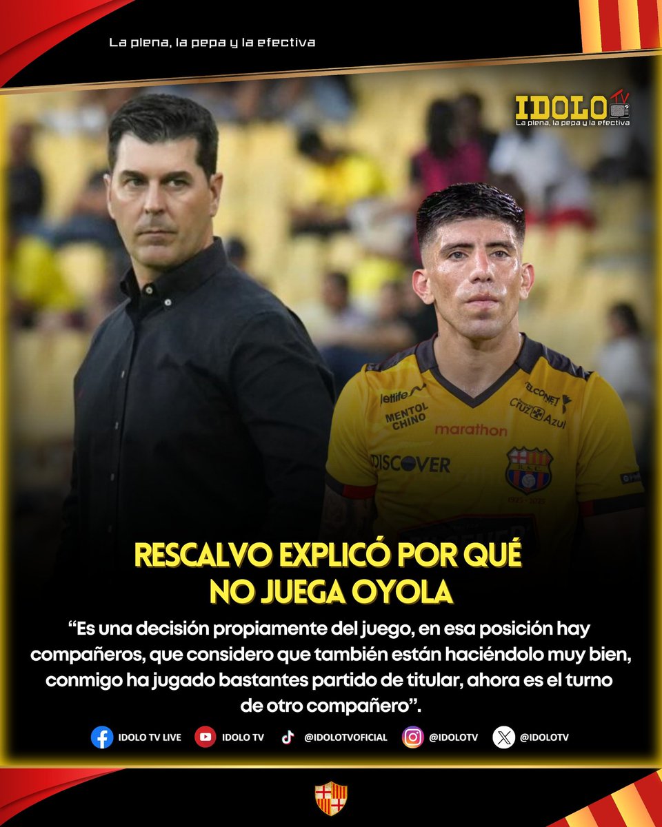 Rescalvo explicó que Oyola no juega "Porque hay compañeros en esa posición, que están haciéndolo muy bien"‼️