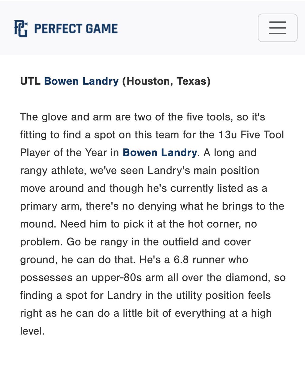 Thanks <a href="/PerfectGameUSA/">Perfect Game USA</a> <a href="/jbrownpg/">Jheremy Brown</a>