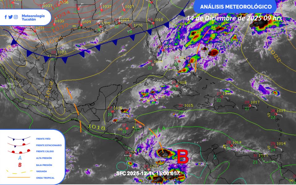 🗺️ Análisis meteorológico muestra al frente frío #Ki (núm.21) ingresando al Golfo de México.

Su influencia se sentirá en nuestra zona desde esta noche y este lunes, con incremento en el viento y algunas lluvias.