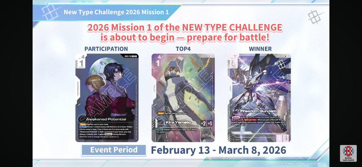 raaa_1538's tweet image. 2月のニューチャレは本気で欲しい
#ガンダムカード
#GCG
#ガンダムカードゲーム