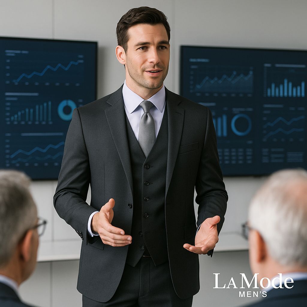 LaModeMens1's tweet image. Innovation starts with confidence.
Charcoal 3-piece. Lavender shirt. Silver tie.
This is modern tech leadership—by La Mode Men’s.

#LaModeMens #TechCEO #Menswear #PowerStyle #ModernExecutive