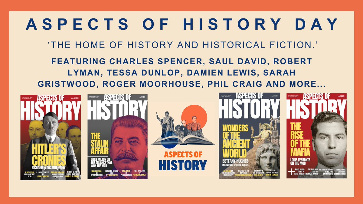 AspectsHistory's tweet photo. #AspectsofHistoryDay
"The home of history and historical fiction."
Featuring @cspencer1508 @sauldavid66 @robert_lyman
@Tessadunlop @authordlewis @sarahgristwood
@Roger_Moorhouse @philmcraig and more...
Subscribe for just £9.99/$9.99 for the year...
https://t.co/gz6BCoMqaQ
#historyteacher #booklovers