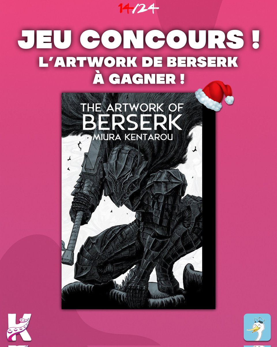 Inku_fr's tweet image. [CALENDRIER DE L'AVENT 14/24]

Tente de gagner le superbe ARTBOOK du manga BERSERK ! ✍️🔥

Pour participer :
- RT
- Follow @Inku_fr et @konotoree

Tirage au sort 21/12 !
Bonne chance ! 🍀