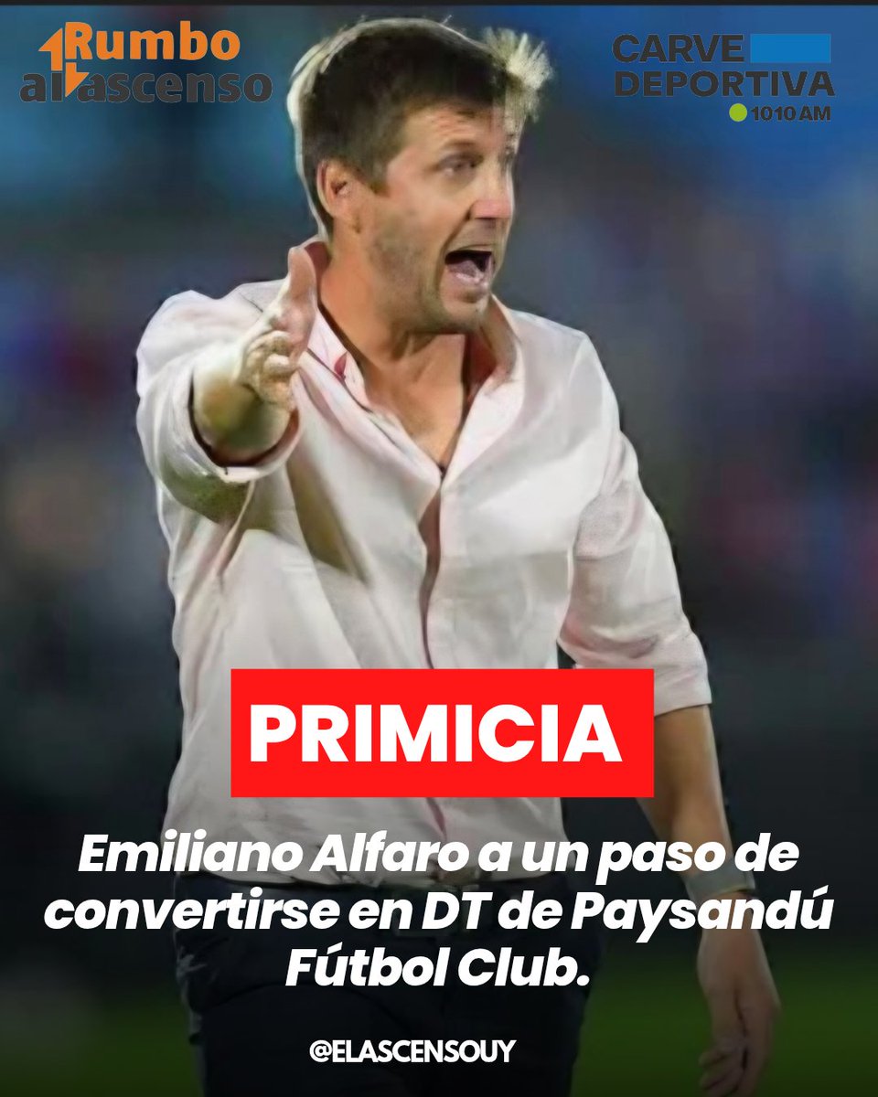 elascensouy's tweet image. #Paysandú ⚪️🔵
Luego del fallecimiento de Ramón Silvera, Paysandú FC se aboca a la contratación de un nuevo DT.
A esta hora podemos informar que Emiliano Alfaro esta muy cerca de convertirse en el nuevo entrenador sanducero.
Quedan algunos detalles, pero el olimareño está cerca