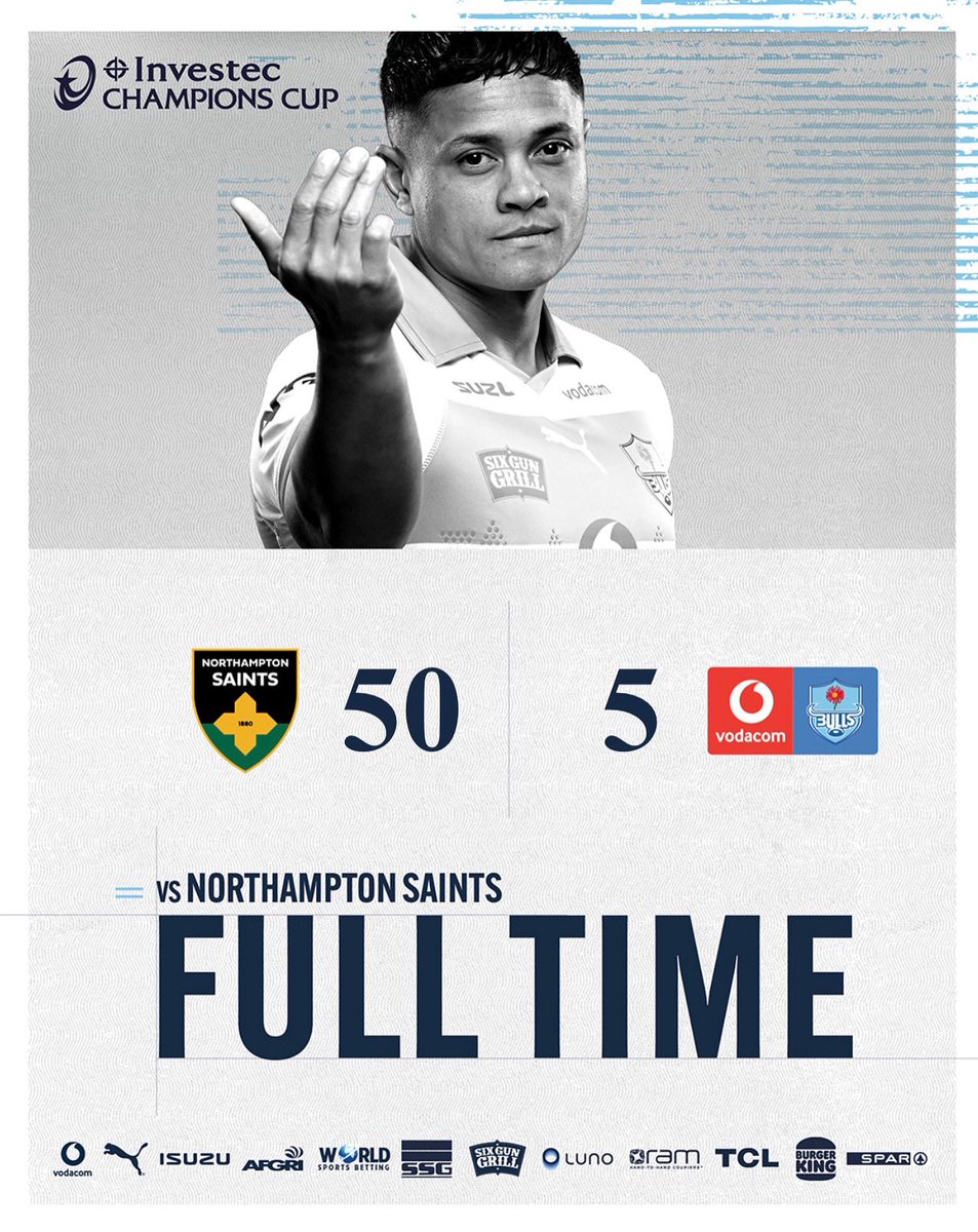 BlueBullsRugby's tweet image. FULL TIME. 

@Vodacom | @ChampionsCup 

#TheUnbreakableLine