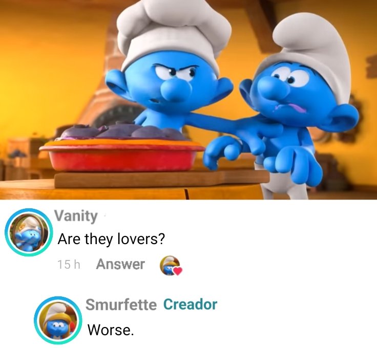 thechefonlover's tweet photo. I was bored so I did this.. I think it's funny, okay? 😭 #TheSmurfs #smurfs #Chefon #Silly #greedysmurf #chefsmurf https://t.co/HYgwIDPDPz