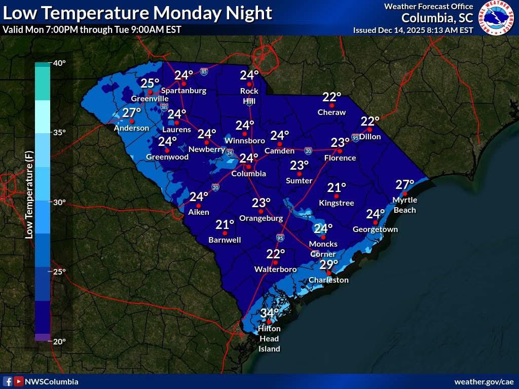 Yes, those numbers are in Fahrenheit.
No, your phone is not broken.
It’s going to be cold.
Check on loved ones, bring pets inside, and protect your pipes. 
For more tips visit scemd.org/media/2010/sce…