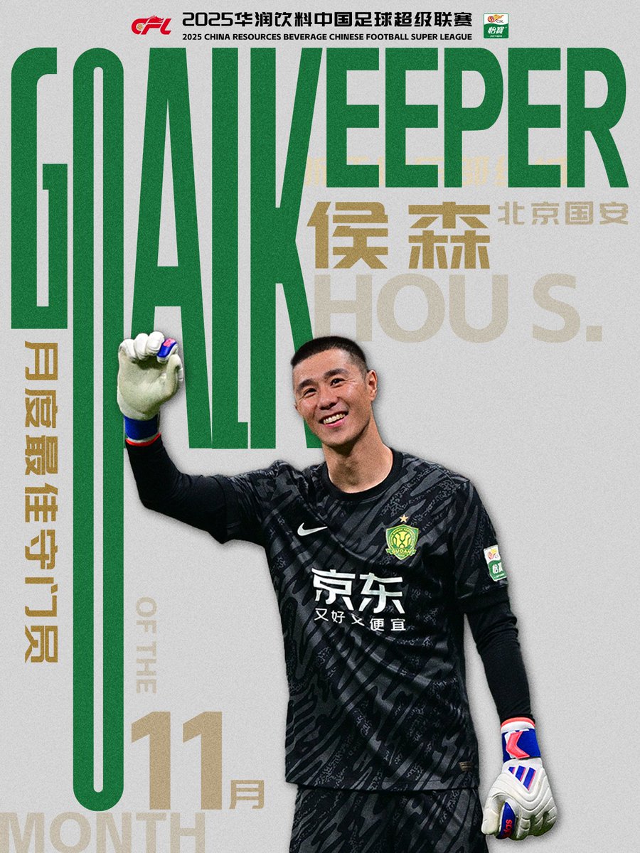 Superligachina's tweet image. #CSL #Noviembre🏆| Ya conocemos los premios individuales de la @Superligachina en el mes de noviembre:

Mejor jugador: Fabio Abreu 🇦🇴 (Beijing Guoan)

Mejor portero: Hou Sen 🇨🇳 (Beijing Guoan)

Mejor entrenador: Kevin Muscat 🇦🇺 (Shanghai Port)