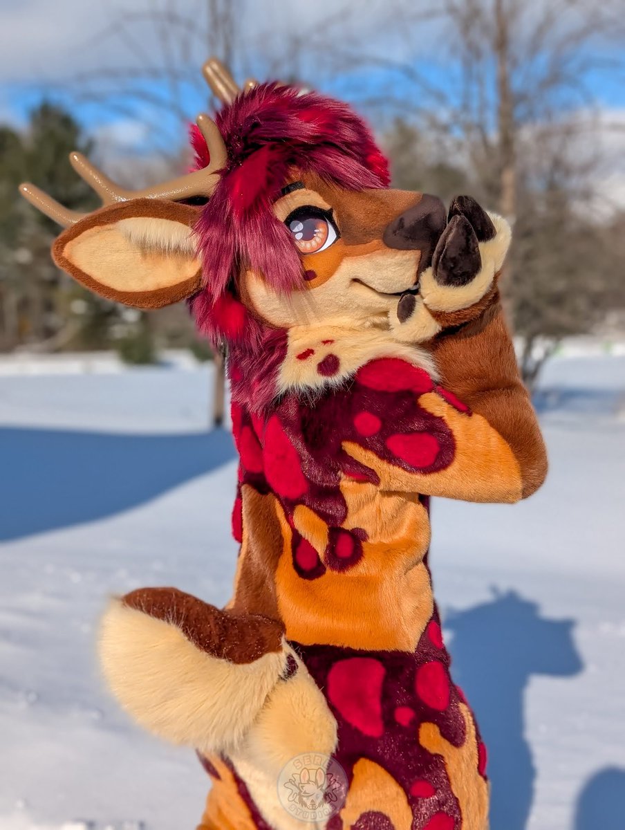 Last deer of the year! 🦌🦌🦌🦌

Meet Pie! 🥧

Loved the design on this fella! Markings took a long time to sew and trim but I'm really pleased with how they turned out. 🥰