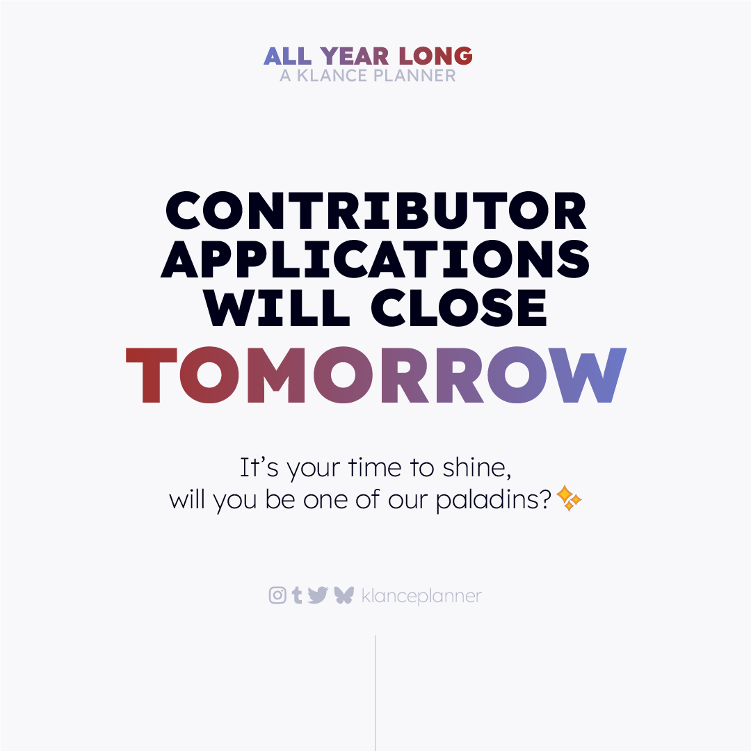 klanceplanner's tweet image. We're SO close 👀✨

Help us reach all the Klancers before it's late! Do you have a favorite Klance creator you'd like to see in the project? Tag them below!

And if you are a creator yourself... We 👏 want 👏 you 👏
Apps link in bio 🥰

@AllFandomEvents #klance #klancezine #vld