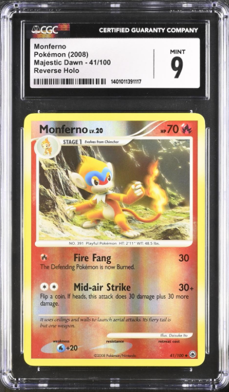 🔥 Card Deal Found!         
2008 Majestic Dawn #41/100 Monferno - Reverse Holo (CGC 9 MINT)
Avg sale: $9.9       
Now: $5 — 49% OFF!
courtyard.io/asset/a4e99394…