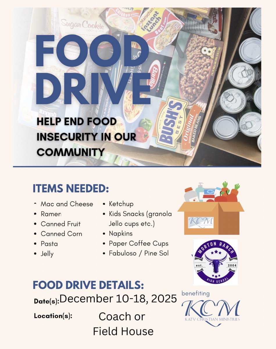 MRHS_SPORTS's tweet photo. 📢 🚨Calling all athletes and parents!🚨📢
Join us in helping out-donate campus staff by dropping off food donations at the Field House. All donations benefit Christian Ministries! Athletics family— let's lead the way! #MAVSgiveback https://t.co/kasKpfCdMt