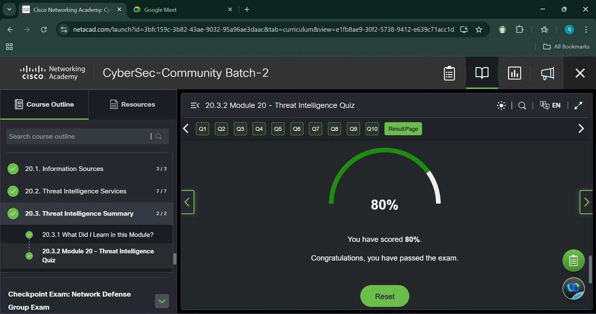 d_pcode's tweet image. Today I finished modules 18, 19, and 20 of the Cisco CyberOps Associate Course. I learnt about defense-in-depth strategy, security policies, regulations and standards, access control concepts, and, finally, threat intelligence information sources and services. @cyberjeremiah