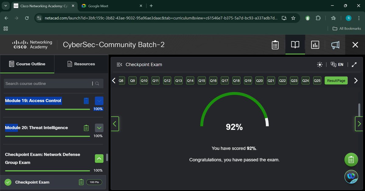 d_pcode's tweet image. Today I finished modules 18, 19, and 20 of the Cisco CyberOps Associate Course. I learnt about defense-in-depth strategy, security policies, regulations and standards, access control concepts, and, finally, threat intelligence information sources and services. @cyberjeremiah