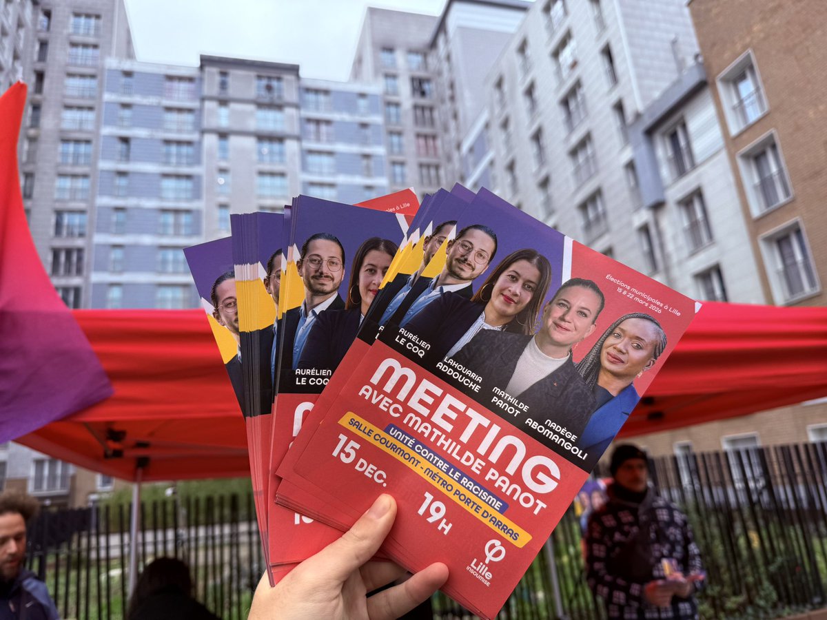 L_Addouche's tweet image. 🗣️ « Comptez sur-moi je serez là demain à votre meeting antiraciste ! ».

🔥 Très belle caravane populaire à #Lille Moulins !

✊🏽 Avec @MathildePanot, @abomangoli et @Aurelien_Le_Coq, nous serons à la salle Courmont demain à 19h pour parler municipales et antiracisme !