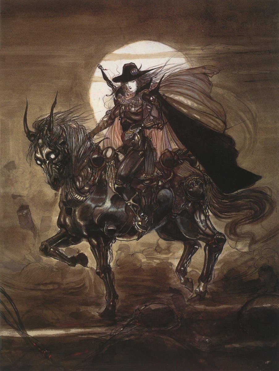 shmupdb's tweet image. Coffin: The Art of Vampire Hunter D (1997). Art by Yoshitaka Amano.