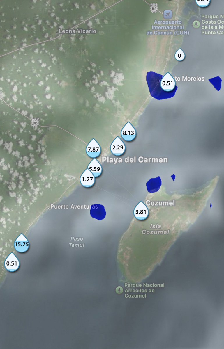 🌧️ Lluvias moderadas se están presentando en la zona de Cozumel y Playa Del Carmen.

No olviden enviar sus reportes