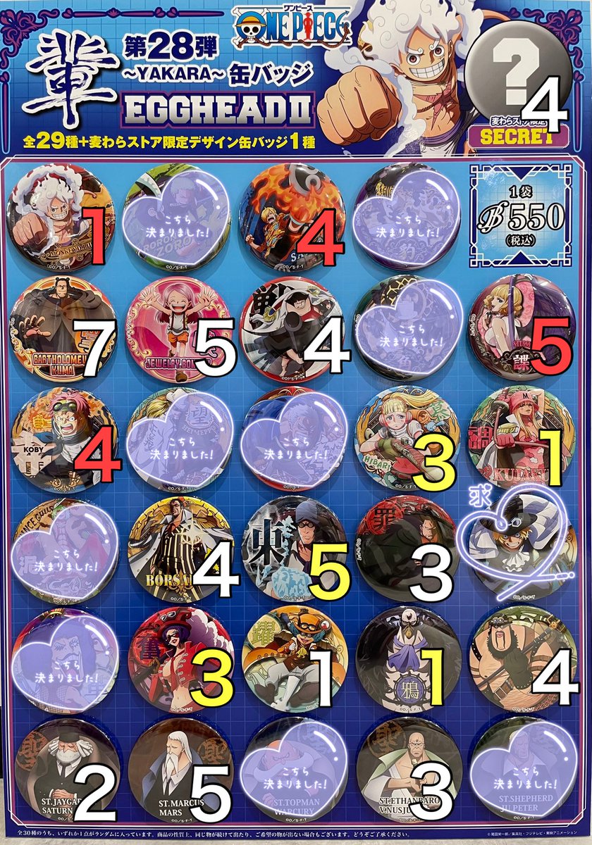 ワンピース　輩缶バッジ　28弾　EGGHEAD サボ　3個 ワンピース 輩缶バッジ 28弾 EGGHEAD サボ 3個