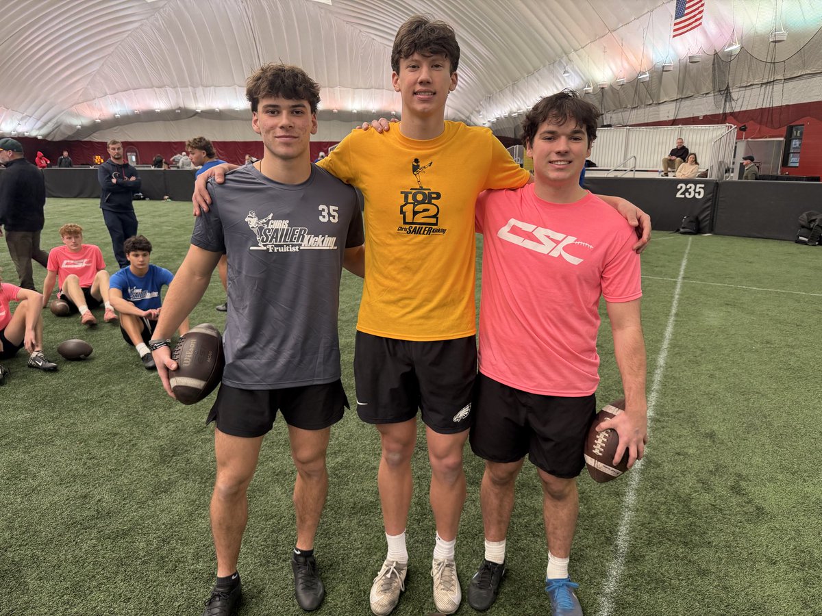 Chris_Sailer's tweet photo. Congratulations to the 2025 CSK IL Fall Ranking Camp Competition Champions… FG: Zach Hermanson &amp; Micah Drescher, KO: Micah Drescher and Punt: Michael Creedon. Beyond impressive performances today! #TeamSailer https://t.co/5ULTNLmvco