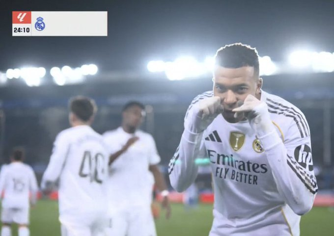 مبابي يسجل الأول لريال مدريد 