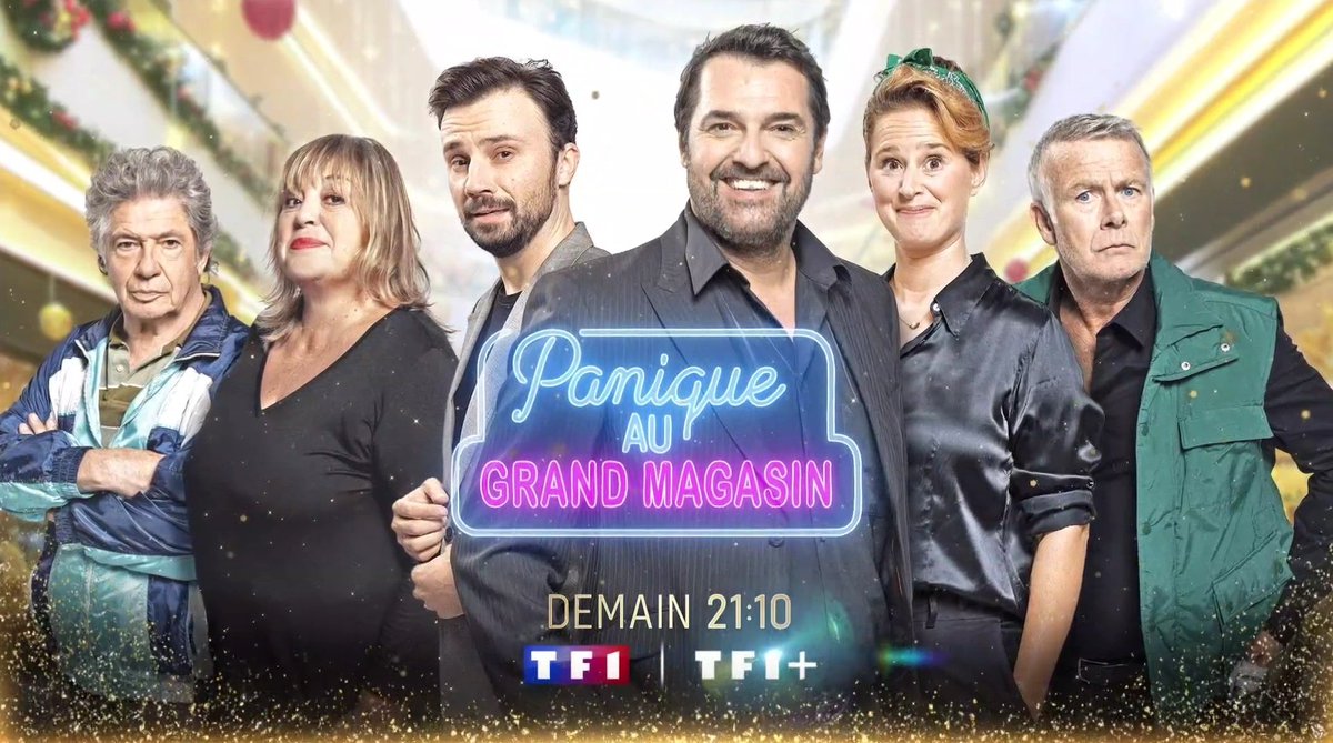 Soldatdesmedias's tweet photo. Demain à 21h10 sur @TF1, fiction inédite, #PaniqueAuGrandMagasin avec #ArnaudDucret, @tomvillaoff, @Bernier_Michele, @maximegasteuil, @DemaisonFx, @dubosc_franck @MimieMathyOff, @nikosaliagas... https://t.co/PR99zU8Pch