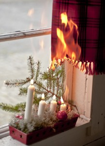 Holiday safety starts with candle and decoration safety. Keep candles away from anything that can burn, use candles in sturdy containers that will not fall over,  never leave lit candles unattended and choose flameless candles when possible.