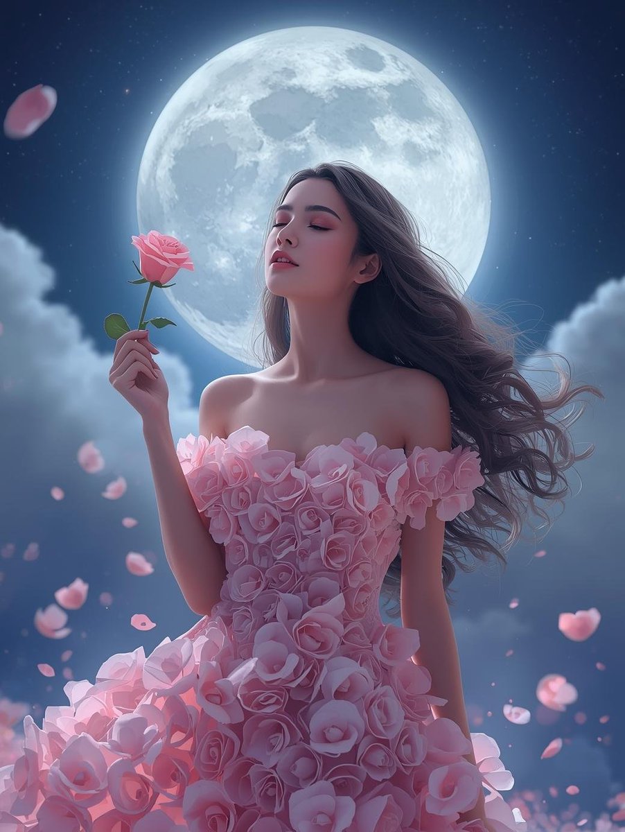 Kritichandel2's tweet image. Moonlit Grace 🌙🌸 🌟 💖
#DreamyVibes #MoonMagic #RoseBeauty #moon #AIart #AIArtistCommunity #aiartist #digitalart #fantasyart
