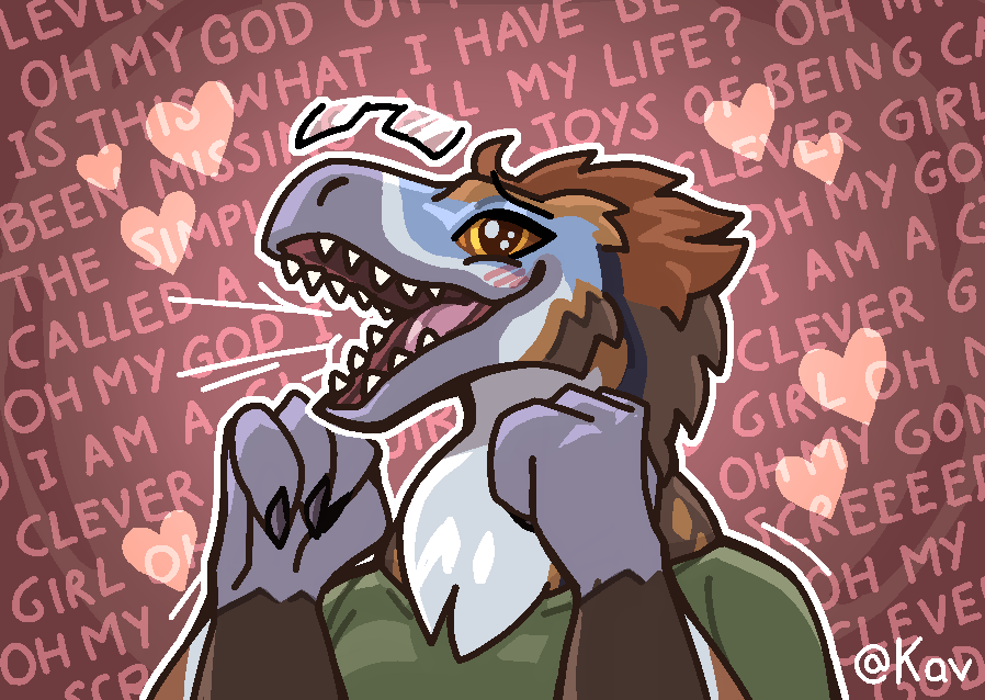 KavDragun's tweet image. When you get called a 'clever girl'
for the first time