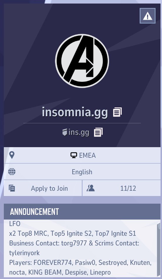 Welcome back <a href="/InsomniaEsp0rt/">insomnia</a> for MRC S5 EMEA!
#MarvelRivals 
<a href="/PrettyBetrayer/">RSN FOREVER774</a> 
<a href="/Pasiw01/">Pasiw0</a> 
<a href="/Sestroyed/">✦ Sestroyed</a> 
<a href="/KnutenMR/">Knuten</a> 
<a href="/n9cta/">nocta</a> 
<a href="/KINGBEAM_/">KING BEAM</a> 
Despise
<a href="/ivo_kk/">Ivo "Linepro" Kolev</a> 

Staff:
<a href="/Hidan_OW/">Mikaël 'Hidan_OW'</a> 
<a href="/AryaGoddesss/">LFT AryaGoddess 🏳️‍⚧️</a> 
<a href="/DxTyler/">Tyler Wilson</a>