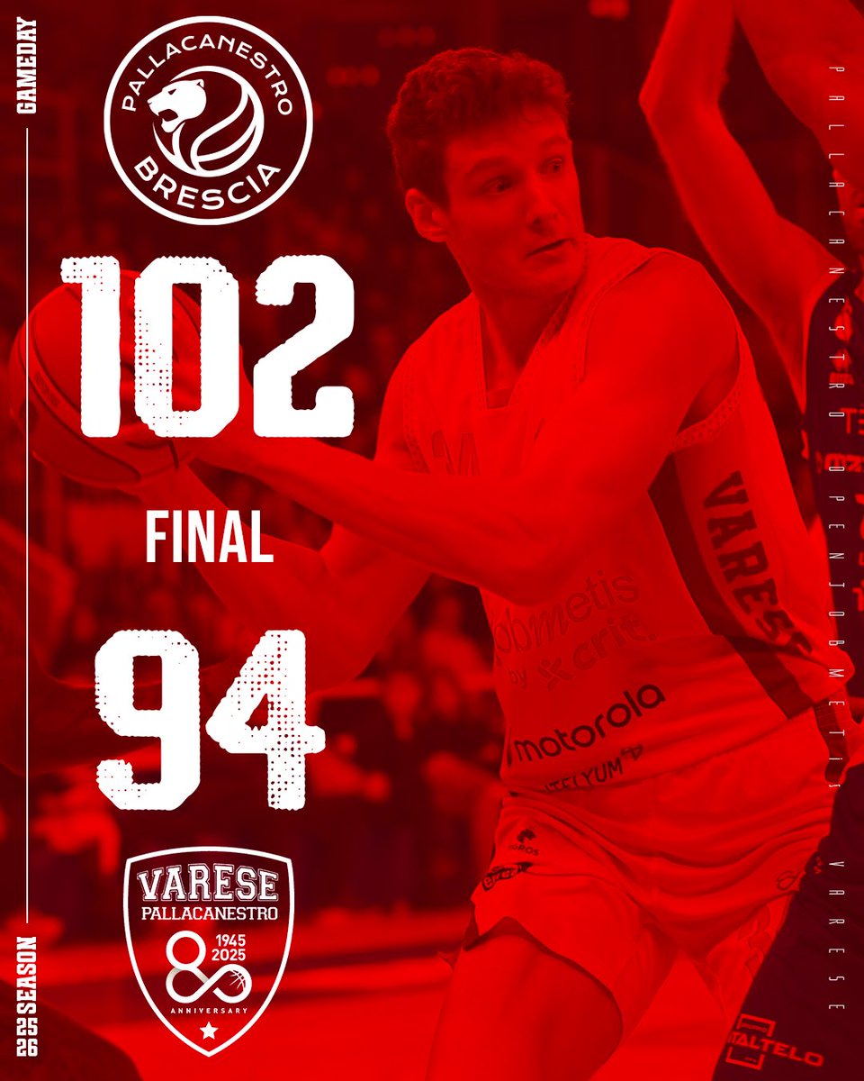 Lottiamo fino alla fine in casa della capolista ma non basta, al PalaLeonessa vince Brescia.
Testa a domenica prossima, dai Varese ❤️

#NoiSiamoVarese