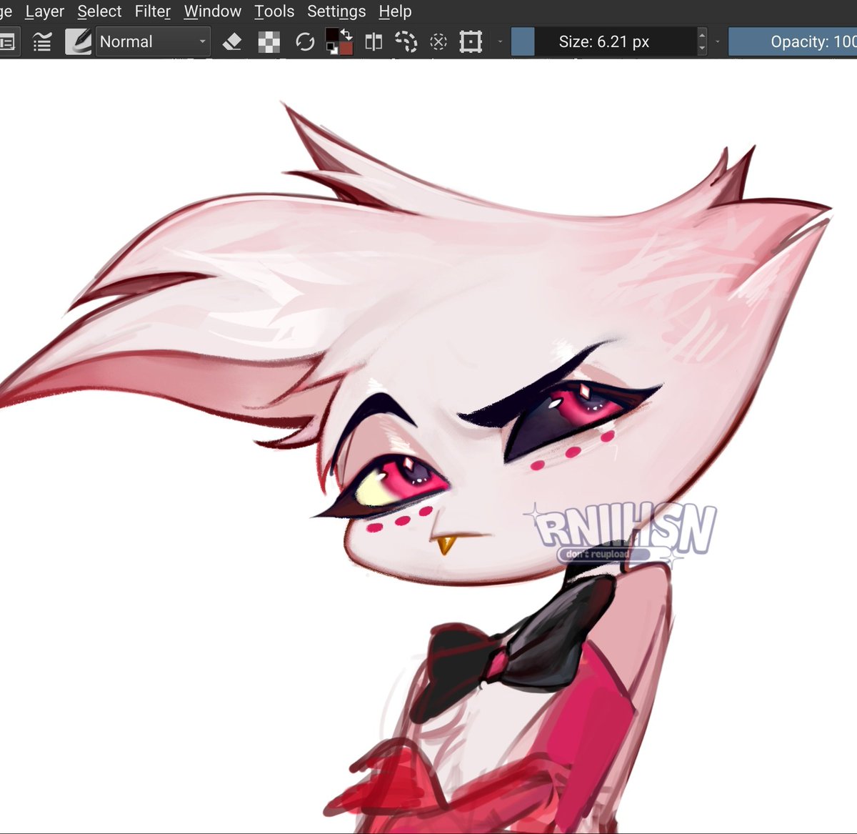 rniihsn's tweet photo. Angel dust is my baby💖

#HazbinHotel #WIP https://t.co/AFfQB0ukqU