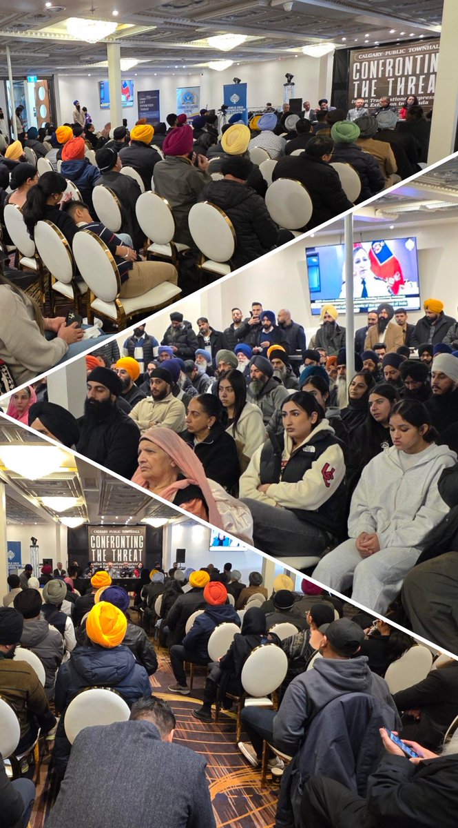 A packed house at yesterday's town hall in Calgary concerning Indian Transnational Repression. Modi's terrorist gangs are targeting Canadians &amp; we must tackle it together. 

The event, organized by <a href="/WorldSikhOrg/">WSO</a>, Sikh Fed, &amp; DCC, was attended by politicians across party lines.