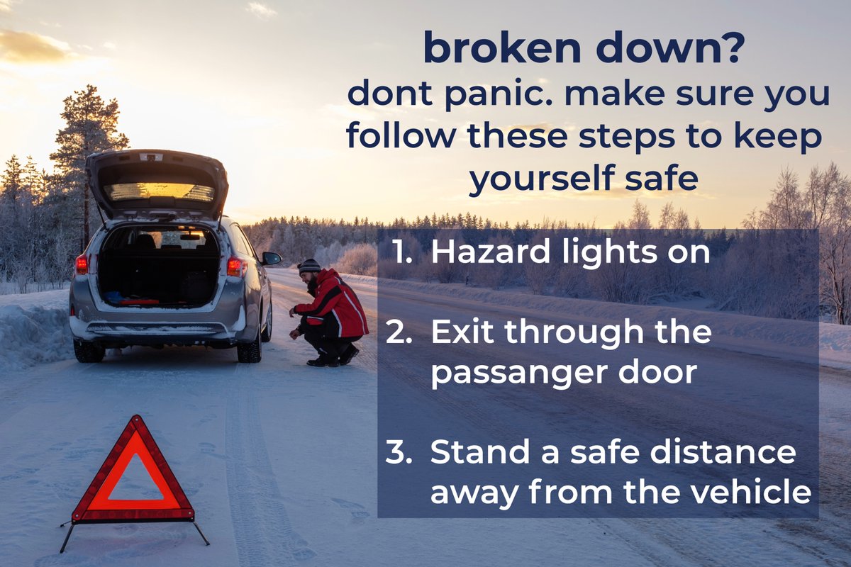 trafficscotland's tweet image. Hard shoulder breakdown ❓ 

🔆Hazard lights
🚪Exit via passenger door
⚠Stand safe distance from vehicle on grass verge/behind barrier

#BeSafe