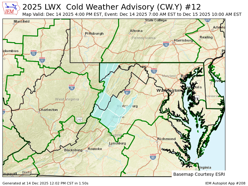 LWX continues Cold Weather Advisory (13 zones) mesonet.agron.iastate.edu/vtec/f/2025-O-…
