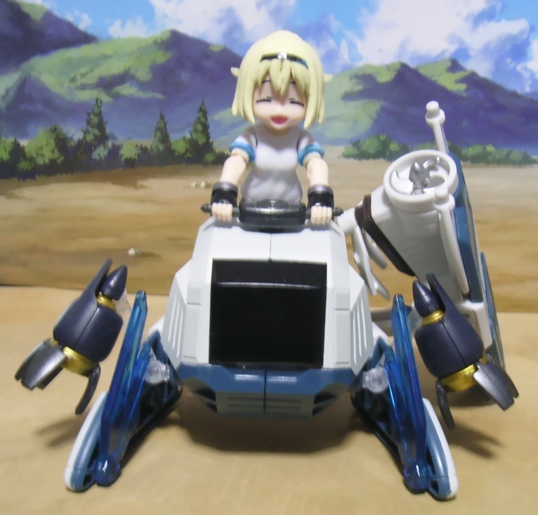 久々に
#リンクトラベラーズ と #アクアシューターズ に #ガシャポンクエスト とガシャ可動フィギュアの系譜の組み合わせで
ござるさん（マイクラ活動時のユニフォーム、体操服の姿）を
イメージして組んでみました
祝　エンドラRTA目標達成!

ついでに可変仕様のキルケトスを添えて。