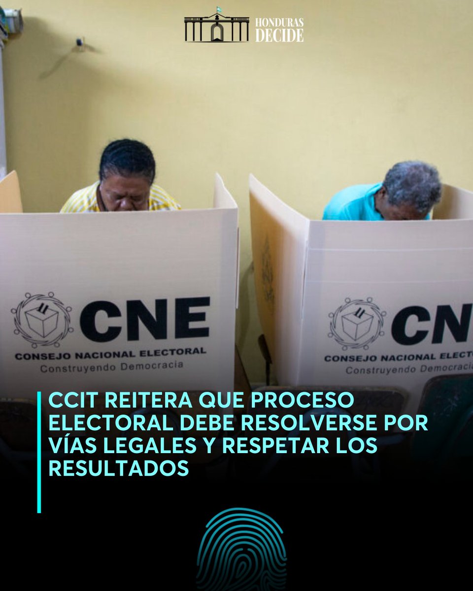 canal11hn's tweet photo. La CCIT reafirma que el proceso electoral en Honduras debe resolverse por vías legales y respetar los resultados, garantizando estabilidad y confianza ciudadana 👉 https://t.co/nYKz55QErp

#EleccionesHonduras2025 #TuVotoTuFuturo #HondurasDecide #CNE #CCIT https://t.co/iTnQz8H7vB