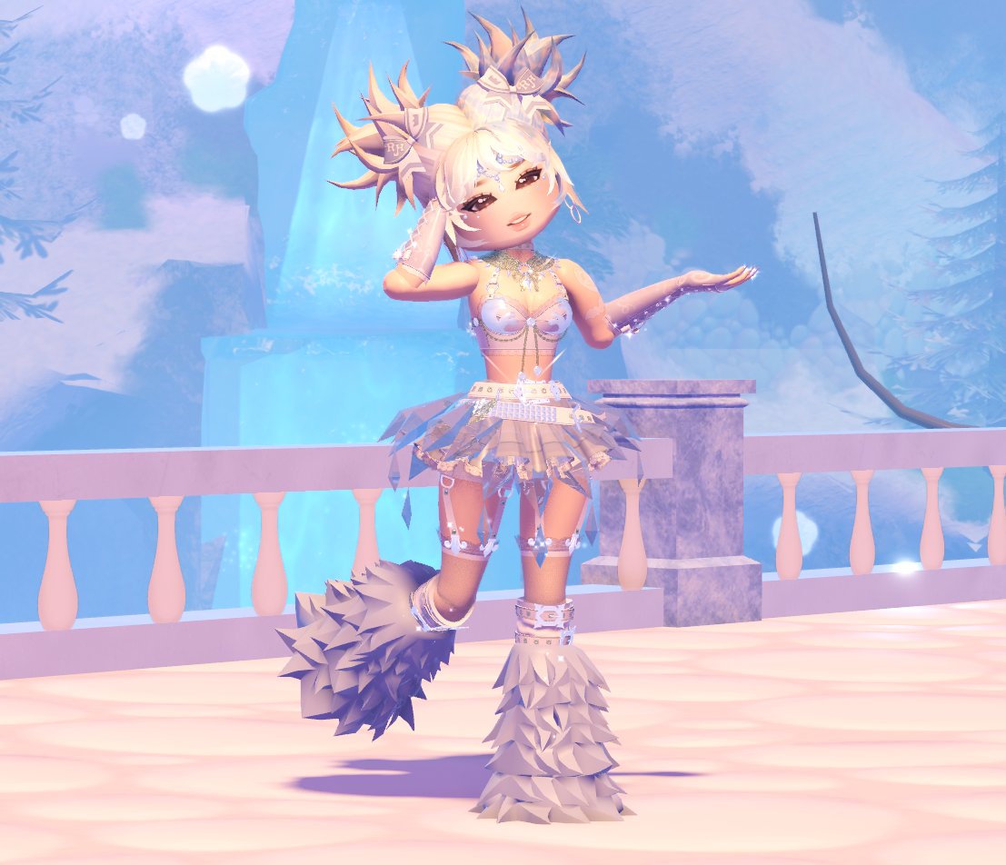 i tried making a rave fit for my ice fairy oc, Lumi! idk how ravey it looks but close enough 😭 most of the rave fits i was looking at are all black and neon, and i thought just changing it to white and blue since thats her color pallet would work but- GOOD ENOUGH