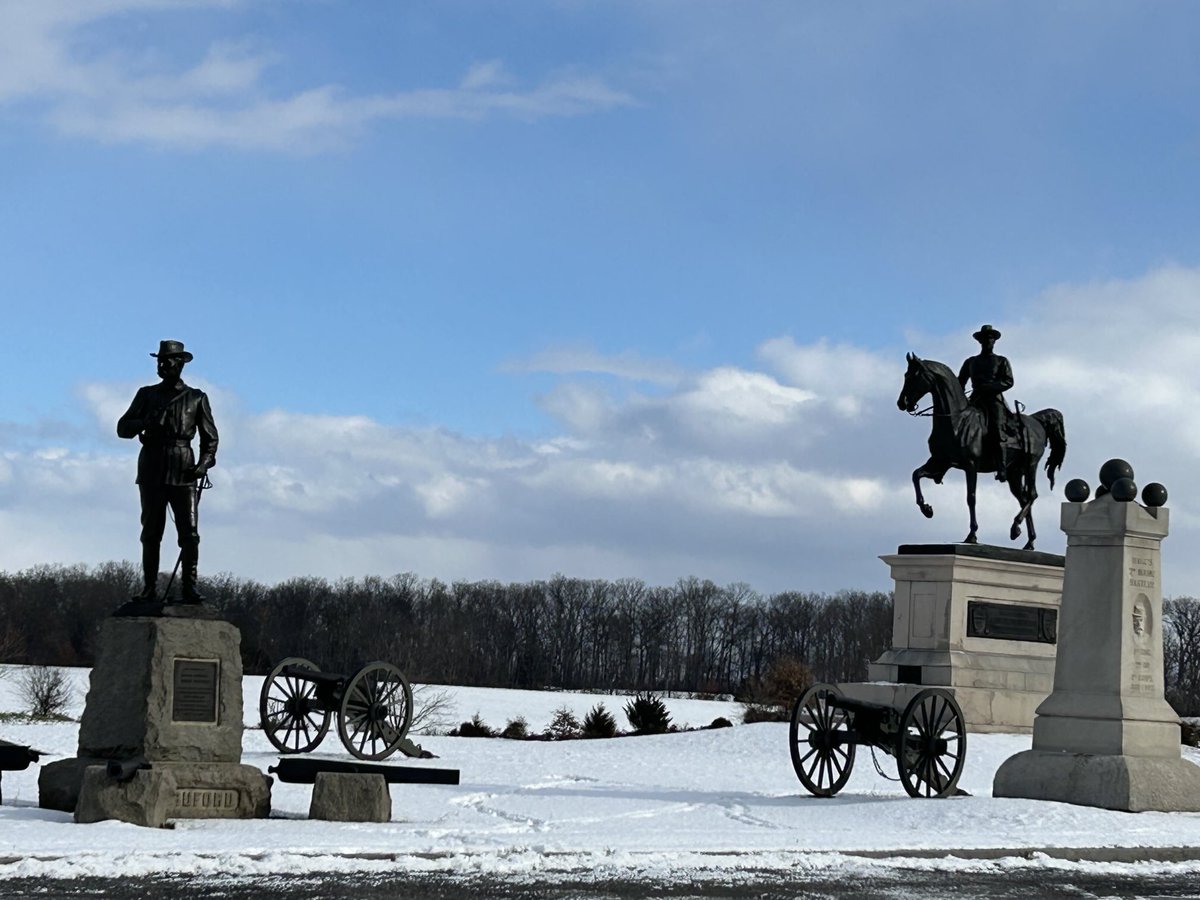 TomMcMillan63's tweet image. Light coating of snow today on the Gettysburg battlefield