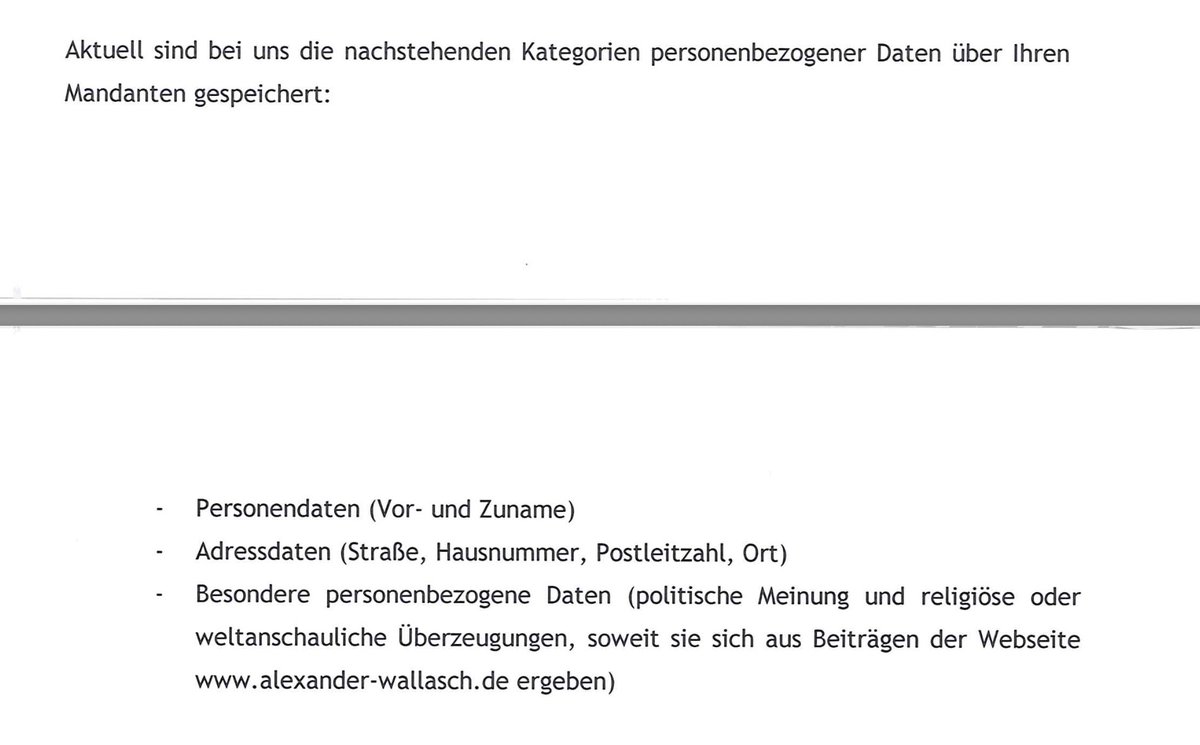 Die Landesmedienanstalt (NLM) teilte mir mit, dass sie Daten über mich speichert, die meine "politische Meinung und religiöse oder weltanschauliche Überzeugungen" betreffen. Wie würdet Ihr das nennen?
