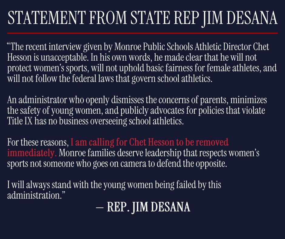 The argument is simple: if you won't stand up for women, then you have no business being an athletic director overseeing women's sports!