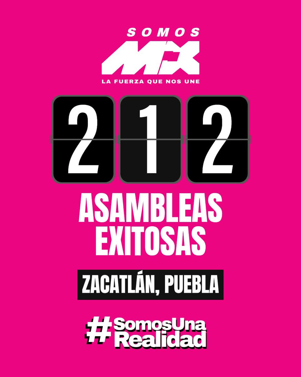 #SomosUnaRealidad
Concluimos con éxito la asamblea 212 en Zacatlán, Puebla. La participación ciudadana sigue creciendo y confirma que hay organización, convicción y voluntad para construir una alternativa política seria para México. ¡Gracias a quienes participaron y lo hicieron