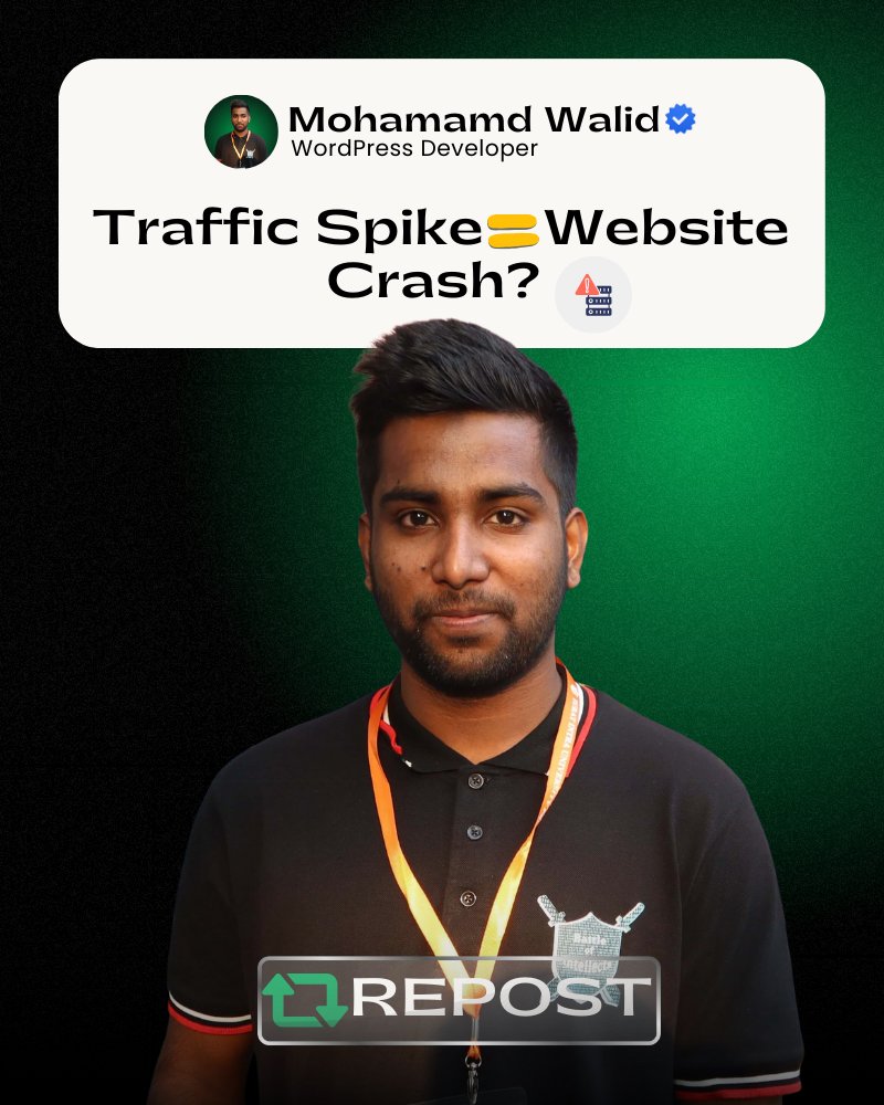 iamthewalid's tweet photo. Traffic is useless if your site is down 📉

During holiday sales, traffic spikes can crash cheap hosting

To survive the rush: ✅ Upgrade from Shared Hosting. ✅ Turn on Caching. ✅ Use a CDN 

Don't let your best sales day become a 404 Error day. 💥

#iamthewalid #HolidaySeason https://t.co/xjf84E986M