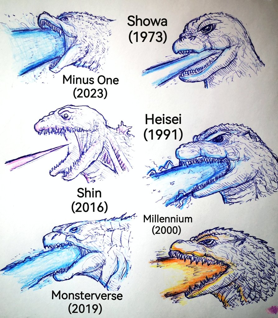 What's yalls favorite atomic breath for Godzilla?
#Godzillafanart #godzillaart