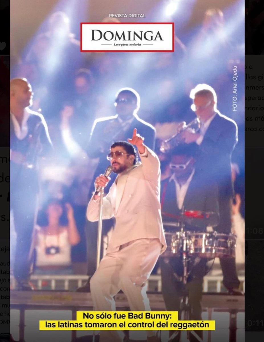 Hicimos la declaración: mi cuerpo es territorio propio.

Sin el perreo femenino,
sin la cadera marcando el beat,
el reggaetón no se explica.
Y quizá Bad Bunny tampoco.

De sus ocho fechas en CDMX,
66% de los boletos los compramos las mujeres. No es sólo un dato. Es una postura.