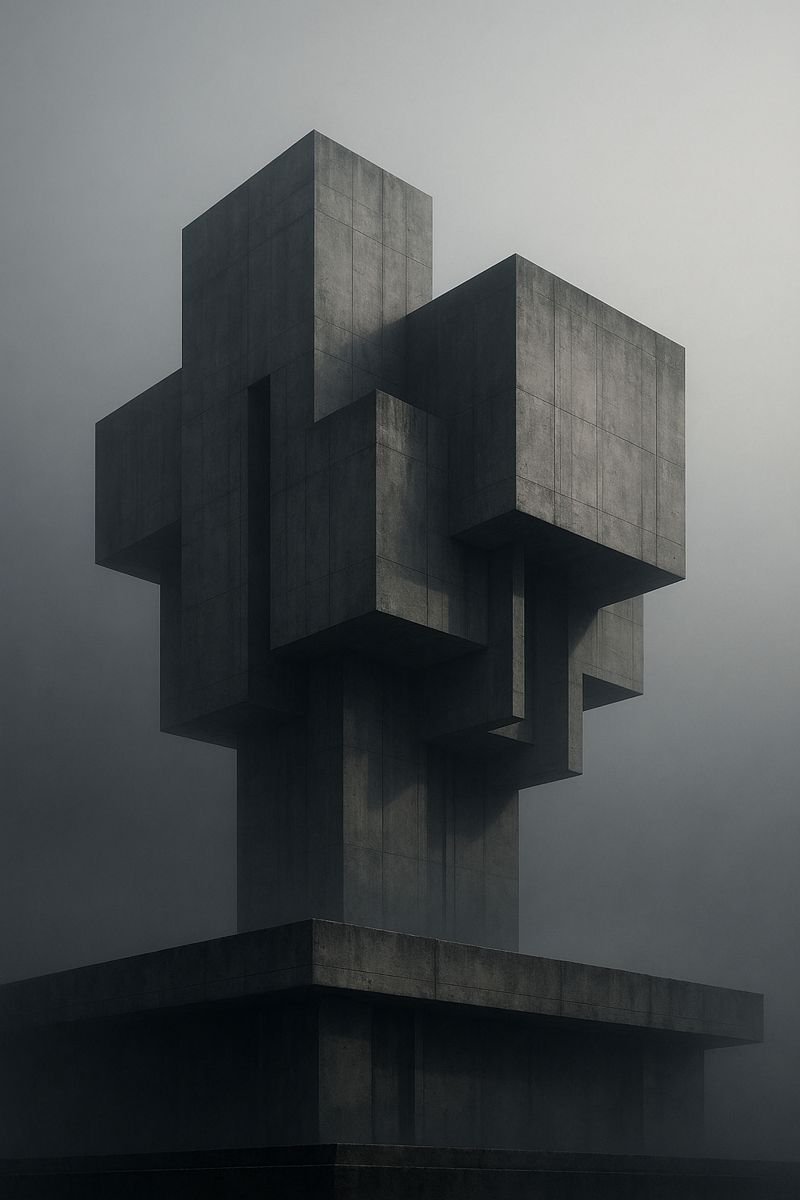 HouseOfGlitch's tweet photo. The building doesn’t ask who you are.
It assumes compliance, patience, and a lifetime subscription to silence.
Brutalism was never about beauty—it was about endurance.
#MintableART #ContemporaryArt #Brutalism #DigitalFineArt https://t.co/CeJTxxttve