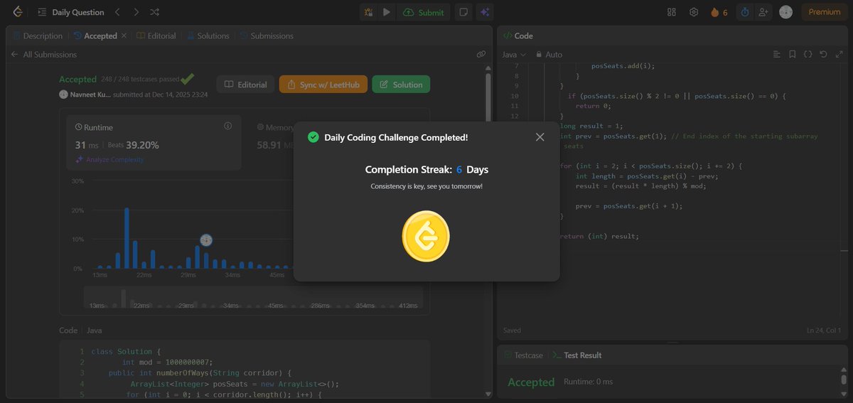 Dev Update 🚀
• LeetCode POTD (DP)
• Continued DP: MCM
• GFG Problem of the Day
• CN interview prep (layers + Google Search overview)
Looking for guidance on improving DSA and becoming job-ready faster.
One step forward every day.
#Java #DSA #DP #LeetCode #GFG
#InterviewPrep