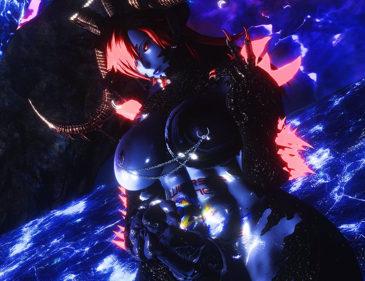 Come my little ones, kneel before your queen and service at her feet. (Gpose made by an anonymous artist, love it so much. New pfp made by them too.)