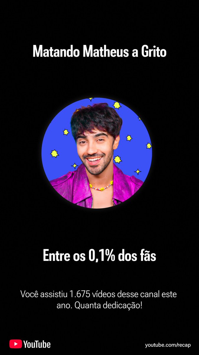 Só vi agora o recap do YouTube. Amo ser gritinho ✨🤍