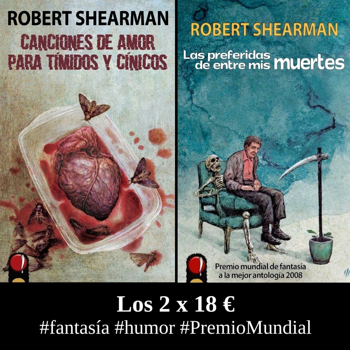 maquinaping's tweet photo. El tercer pack, los dos increíbles libros de Robert Shearman (permiso mundial de fantasía, Shirley Jackson, Británico de fantasía...) por 18 e. Consíguelo solo aquí: https://t.co/sF9dFgf2Jy https://t.co/P5SoiPWKlb